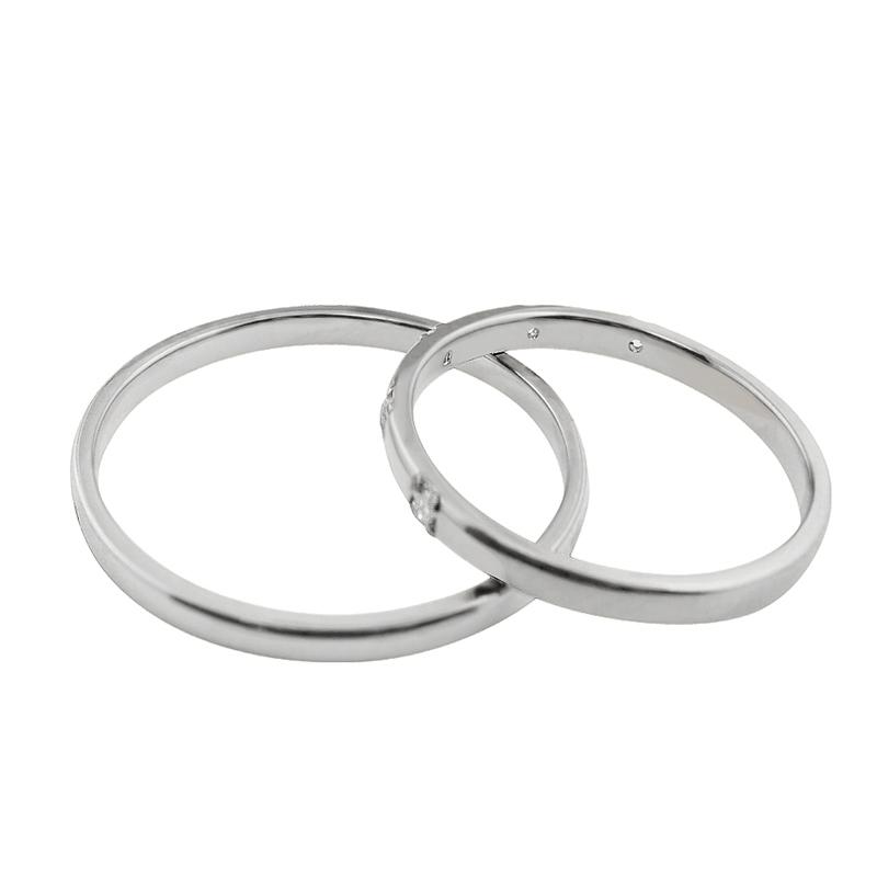指輪 ペア 結婚指輪 プラチナ ファイブストーン ダイヤモンドリング ペアリング Pt900 カップル 安い 注文製作 プレゼント ギフト 受注 爆買の画像