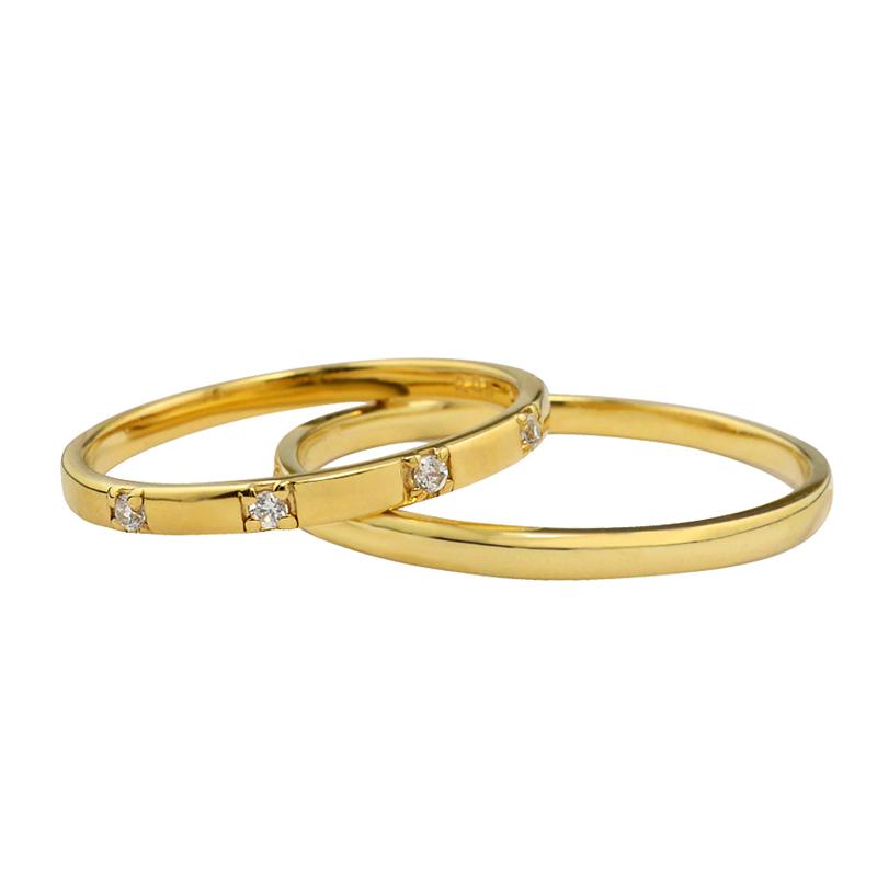 結婚指輪 18金 ペアリング K18 ファイブストーン ダイヤモンド マリッジリング カップル 安い 注文製作 プレゼント ギフト 受注 爆買の画像