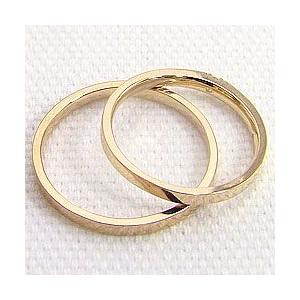 結婚指輪 一粒ダイヤモンド ペアリング イエローゴールドK18 マリッジ