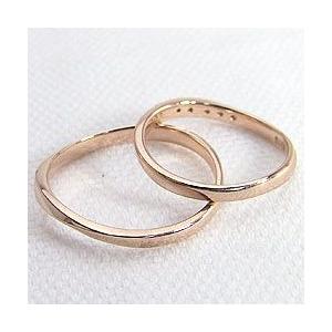 結婚指輪 ダイヤモンド マリッジリング デザインリング ピンクゴールドK10 ペアリング 10金 受注 爆買の画像