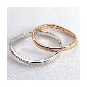 結婚指輪 ダイヤモンド デザインリング マリッジリング ピンクゴールドK10 ホワイトゴールドK10 ペアリング 10金 受注 爆買の画像