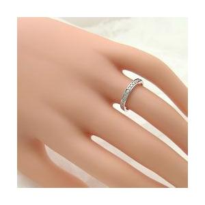 結婚指輪 ダイヤモンド エタニティリング 平打ち ホワイトゴールドK10 マリッジリング 10金 ペアリング 受注 爆買の画像