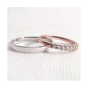 結婚指輪 エタニティリング ペアリング ピンクゴールドK10 ホワイトゴールドK10 ダイヤモンド マリッジリング カップル 安い 注文製作 受注 爆買の画像
