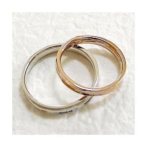 結婚指輪 ペアリング ピンクゴールドK10 ホワイトゴールドK10 マリッジリング 2本セット カップル 安い 注文製作 プレゼント ギフト 受注 爆買の画像