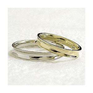 結婚指輪 ペアリング イエローゴールドK10 ホワイトゴールドK10 マリッジリング 2本セット カップル 安い 注文製作 プレゼント ギフト 受注 爆買の画像