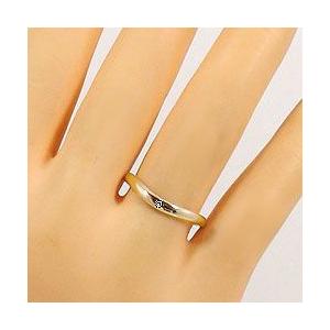 結婚指輪 Vライン 一粒 ダイヤモンド マリッジリング イエローゴールドK10 ホワイトゴールドK10 ペアリング 2本セット 受注 爆買の画像