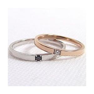 結婚指輪 ペアリング 一粒ダイヤモンド ブラックダイヤモンド K10PG K10WG マリッジリング カップル 安い 注文製作 プレゼント ギフト 受注 爆買の画像