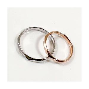 結婚指輪 ペアリング ひし形デザイン ピンクゴールドK10 ホワイトゴールドK10 マリッジリング カップル 安い 注文製作 プレゼント ギフト 受注 爆買の画像