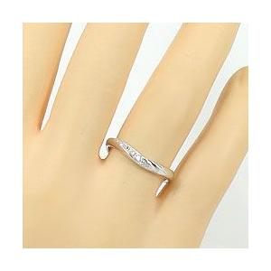 結婚指輪 Vライン ダイヤモンド マリッジリング ホワイトゴールドK10 V字 ペアリング 2本セット 受注 爆買の画像