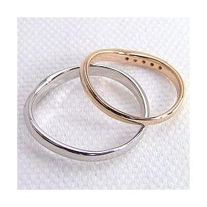 結婚指輪 ダイヤモンド ペアリング カーブデザイン マリッジリング ピンクゴールドK10 ホワイトゴールドK10 カップル 注文製作 プレゼント ギフト 受注 爆買の画像