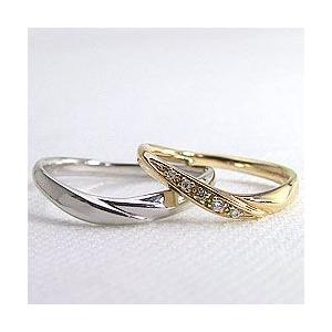 結婚指輪 ペアリング ダイヤモンド イエローゴールドK10 ホワイトゴールドK10 マリッジリング 2本セット カップル 注文製作 プレゼント ギフト 受注 爆買の画像