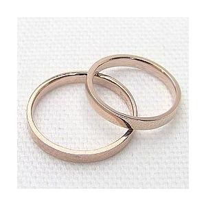結婚指輪 ペアリング ピンクゴールドK10 平打ち2.5mm マリッジリング カップル 安い 注文製作 プレゼント ギフト 受注 爆買の画像