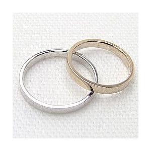 結婚指輪 ペアリング マリッジリング 平打ち2.5mm イエローゴールドK10 ホワイトゴールドK10 ブライダルジュエリー 安い 注文製作 プレゼント ギフト 受注 爆買の画像