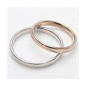 結婚指輪 平甲丸 2.5mm幅 マリッジリング ピンクゴールドK10 ホワイトゴールドK10 ペアリング 10金 受注 爆買の画像