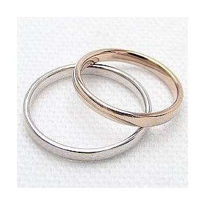 結婚指輪 平甲丸 2.5mm ペアリング マリッジリング ピンクゴールドK10 ホワイトゴールドK10 カップル 安い 注文製作 プレゼント ギフト 受注 爆買の画像