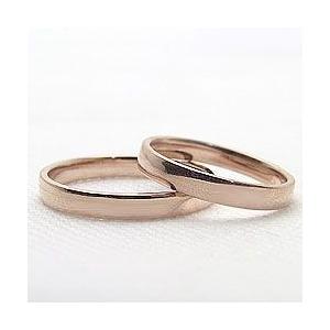 結婚指輪 平打ち 3mm ペアリング マリッジリング ピンクゴールドK10 カップル 安い 注文製作 プレゼント ギフト 受注 爆買の画像