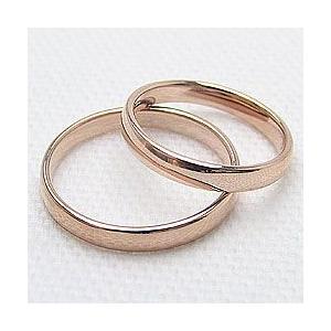 結婚指輪 平甲丸 3mm幅 マリッジリング ピンクゴールドK10 ペアリング 10金 受注 爆買の画像