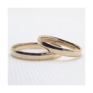 結婚指輪 平甲丸 3mm ペアリング イエローゴールドK10 マリッジリング 10金 カップル 安い 注文製作 プレゼント ギフト 受注 爆買の画像
