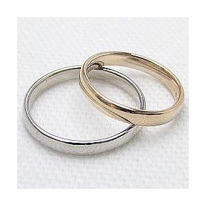 結婚指輪 平甲丸 3mm幅 マリッジリング イエローゴールドK10 ホワイトゴールドK10 ペアリング 10金 受注 爆買の画像