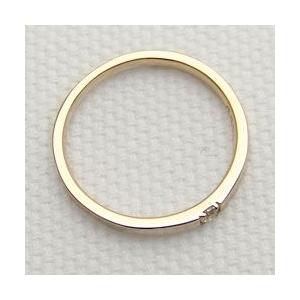 シンプル ダイヤモンドリング 一石 イエローゴールドK18 K18YG 注文製作 プレゼント ギフト 受注 爆買の画像