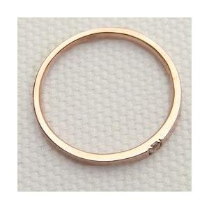 メンズリング ダイヤモンド リング 一粒ダイヤモンド メンズリング ピンクゴールドK18 K18PG ゴールド 18金 ストレート 一石ダイヤ 指輪 男性用 受注 爆買の画像