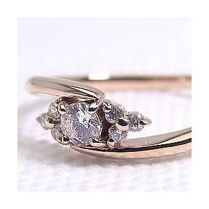 指輪 レディース ピンキーリング セブンストーン ダイヤモンド リング 0.16ct ピンクゴールドK18 指輪 注文製作 プレゼント ギフト 受注 爆買の画像