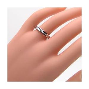 結婚指輪 クロス ダイヤモンド ミル打ち マリッジリング ホワイトゴールドK10 ペアリング 十字架 2本セット 受注 爆買の画像