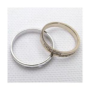 結婚指輪 クロス ペアリング ダイヤモンド イエローゴールドK10 ホワイトゴールドK10 マリッジリング カップル 安い 注文製作 プレゼント ギフト 受注 爆買の画像