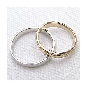 結婚指輪 クロスペアリング マリッジリング イエローゴールドK10 ホワイトゴールドK10 十字架 カップル 安い 注文製作 プレゼント ギフト 受注 爆買の画像