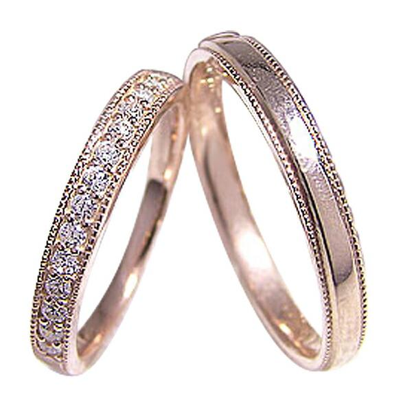 結婚指輪 エタニティリング ダイヤモンド ミル打ちペアリング ピンクゴールドk18 マリッジリング 18金 カップル ホワイトデー プレゼント ギフト ジュエリーアイ 通販 Yahoo ショッピング