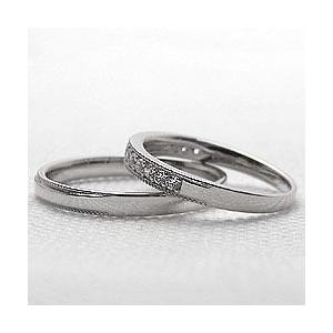 結婚指輪 ミル打ち エタニティリング ペアリング ホワイトゴールドK10 マリッジリング カップル 安い 注文製作 プレゼント ギフト 受注 爆買の画像