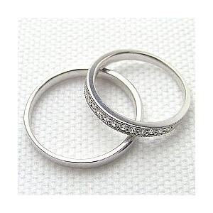 結婚指輪 ミル打ち エタニティリング ペアリング ホワイトゴールドK10 マリッジリング カップル 安い 注文製作 プレゼント ギフト 受注 爆買の画像