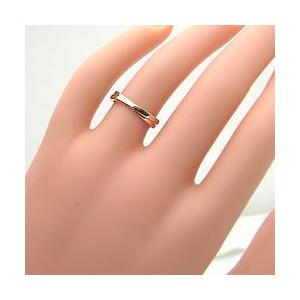 クロスリング ピンクゴールドK18 K18PG ピンキーリング 注文製作 プレゼント ギフト 受注 爆買の画像