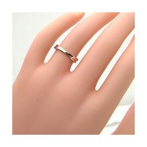 クロスリング イエローゴールドK18 K18YG ピンキーリング 注文製作 プレゼント ギフト 受注 爆買の画像
