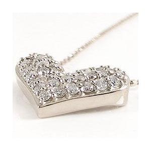 プラチナ ハート ネックレス パヴェ ダイヤモンド ネックレス プラチナ 0.30ct Pt900 Pt850 レディース 注文製作 プレゼント ギフト 受注 爆買の画像
