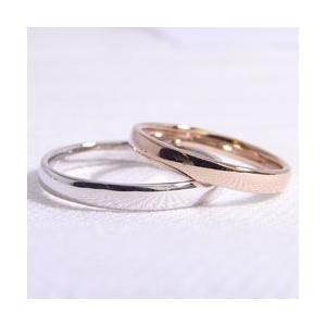 結婚指輪 平甲丸 ペアリング 2.5mm 3mm幅 ピンクゴールドK10 ホワイトゴールドK10 マリッジリング カップル 安い 注文製作 プレゼント ギフト 受注 爆買の画像