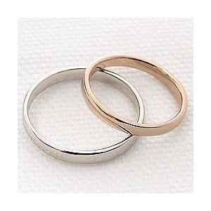 結婚指輪 平甲丸 ペアリング 2.5mm 3mm幅 ピンクゴールドK10 ホワイトゴールドK10 マリッジリング カップル 安い 注文製作 プレゼント ギフト 受注 爆買の画像