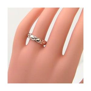 キルティングメンズリング ピンクゴールドK10 K10PG 指輪 記念日 アクセサリー オシャレ 受注 爆買の画像