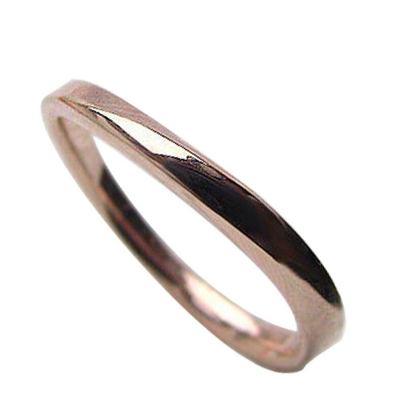 K18 ピンクゴールド　ウェーブリング #5 リング レディース ダイヤモンド K18 指輪 18金 ピンクゴールド