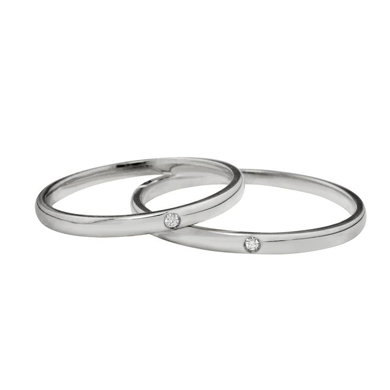 結婚指輪 一粒ダイヤ ダイヤモンド ペアリング プラチナ マリッジリング Pt900 シンプル 結婚指輪 カップル 安い 注文製作 プレゼント ギフト 受注 爆買の画像