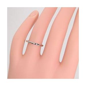 結婚指輪 一粒ダイヤモンド シンプル ストレート マリッジリング ピンクゴールドK18 ホワイトゴールドK18 ペアリング 2本セット 受注 爆買の画像