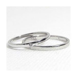 結婚指輪 プラチナ 一粒ダイヤモンド シンプル ストレート マリッジリング Pt900 ペアリング 2本セット 受注 爆買の画像