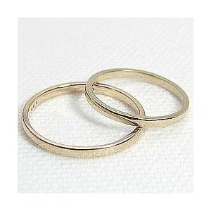 結婚指輪 一粒ダイヤモンド シンプル ストレート マリッジリング イエローゴールドK18 ペアリング 18金 受注 爆買の画像