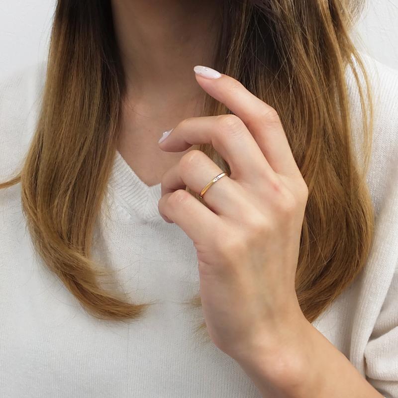 結婚指輪 一粒ダイヤ  18金 ペアリング ダイヤモンド K18 マリッジリング カップル 安い 注文製作 プレゼント ギフト 受注 爆買の画像