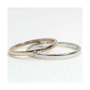 結婚指輪 ペアリング 一粒ダイヤモンド イエローゴールドK18 ホワイトゴールドK18 マリッジリング カップル 安い 注文製作 プレゼント ギフト 受注 爆買の画像