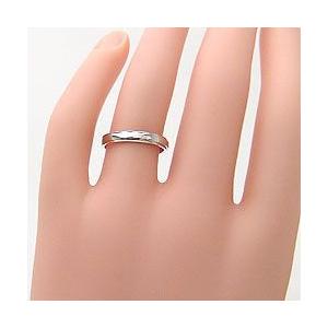結婚指輪 段差デザイン シンプル マリッジリング ホワイトゴールドK10 ペアリング 2本セット 受注 爆買の画像