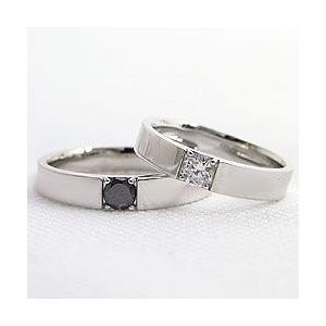 結婚指輪 プラチナ 一粒ダイヤモンド ブラックダイヤモンド ペアリング Pt900 マリッジリング カップル 安い 注文製作 プレゼント ギフト 受注 爆買_1