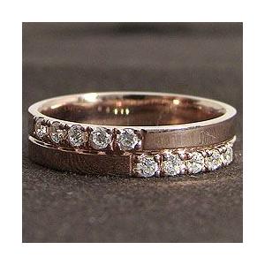 メンズリング ダイヤモンド メンズ  リング ダイヤリング ピンクゴールドK10 10金 クロス 十字架 男性用 結婚 記念日 受注 爆買の画像