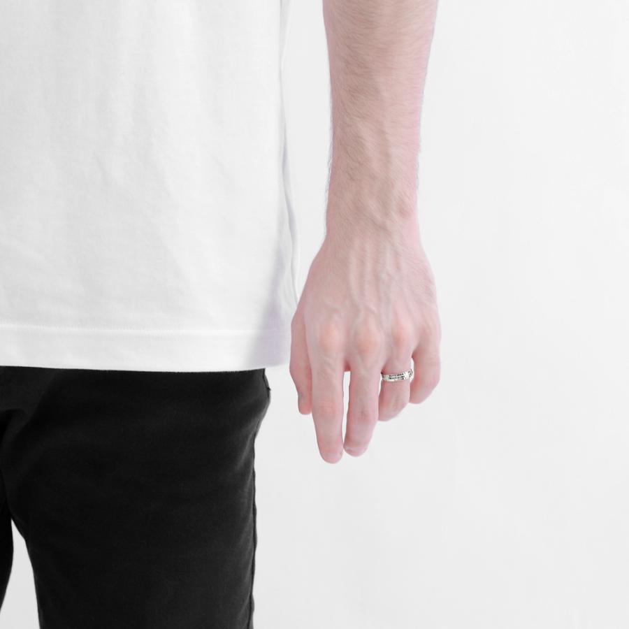 バンドデザインメンズリング メンズ リング ホワイトゴールドK10 10金 ゴールド K10WG 指輪 記念日 プレゼント 男性用 受注 爆買の画像