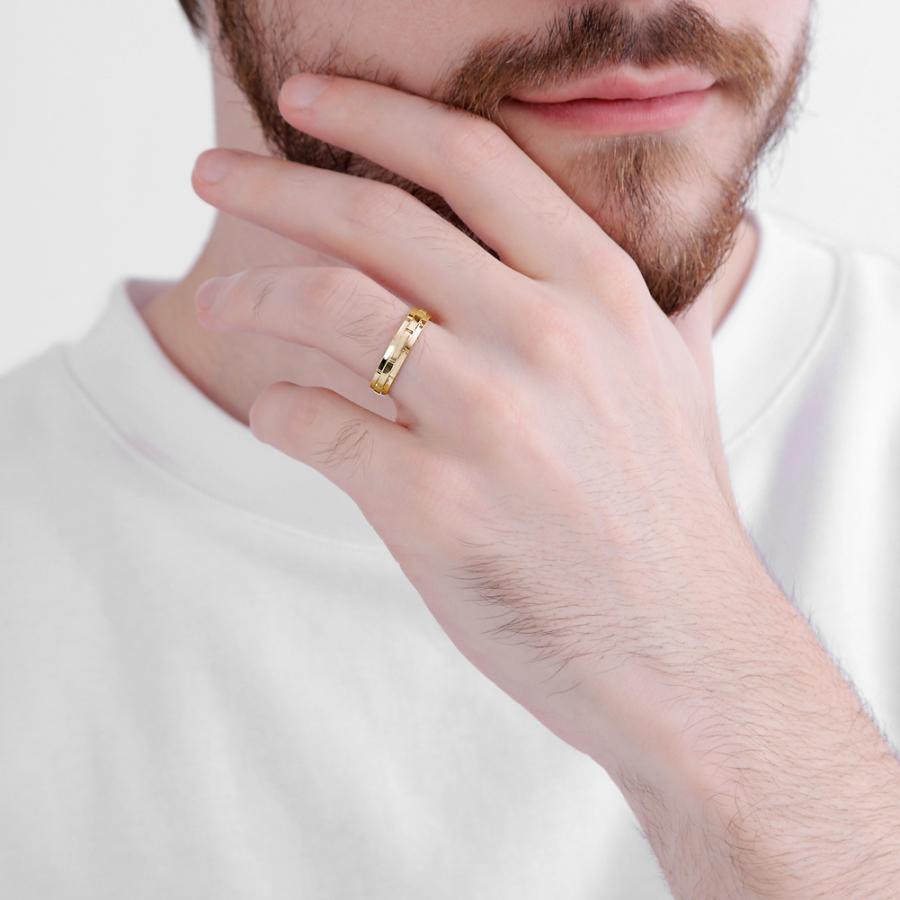 メンズリング ベルトデザイン メンズ リング イエローゴールドK10 10金 ゴールド 指輪 K10YG men's 男性用 指輪 記念日 プレゼント 受注 爆買の画像